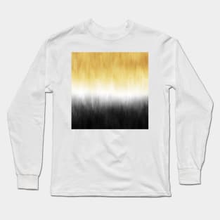 Yellow and Black Painting Brush Strokes Modern Art Long Sleeve T-Shirt